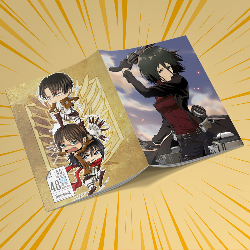 Зошит 48 арк. на скобі у клітинку Attack on Titan 040