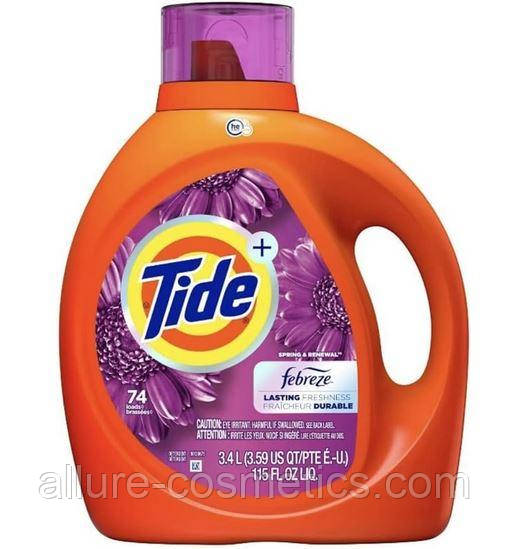 Рідина для прання Tide + Febreze Freshness He Turbo Clean Laundry Detergent Liquid Soap 3.4L 74 loads (США), фото 1