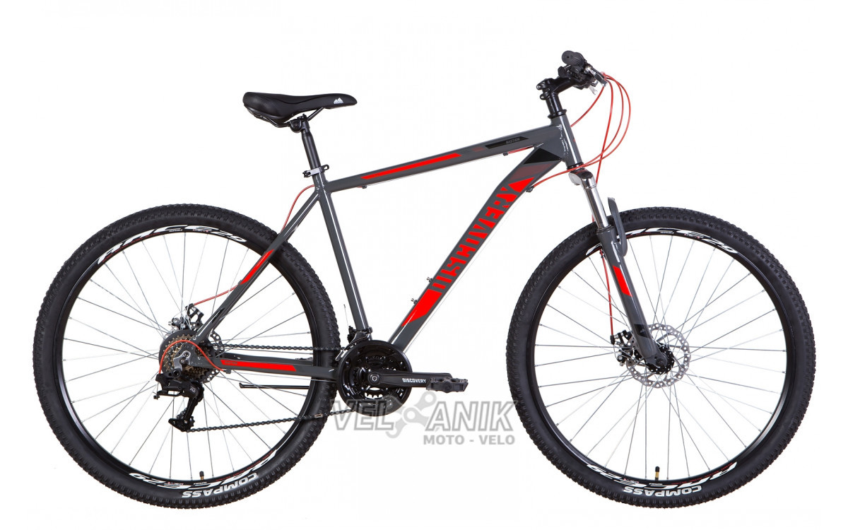 Велосипед 29" Discovery BASTION AM DD (рама 21") сіро-червоний мат