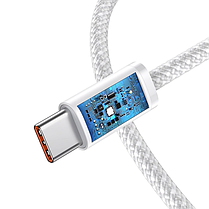 Кабель Baseus Dynamic Series Fast Charging Data Cable Type-C to Type-C 100W 1m CALD000202 White, фото 5