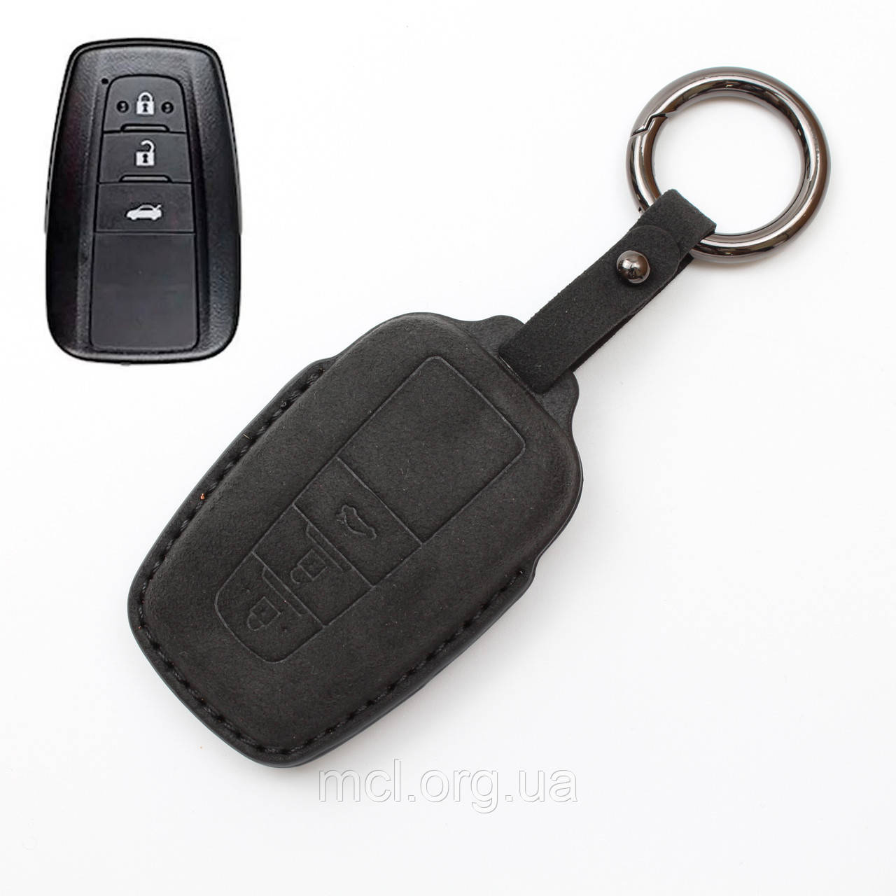 Чохол з алькантари для ключа TOYOTA Land Cruiser, Prado, Tundra, Camry, CH-R, Avalon, Prius, Corolla, Sequoia