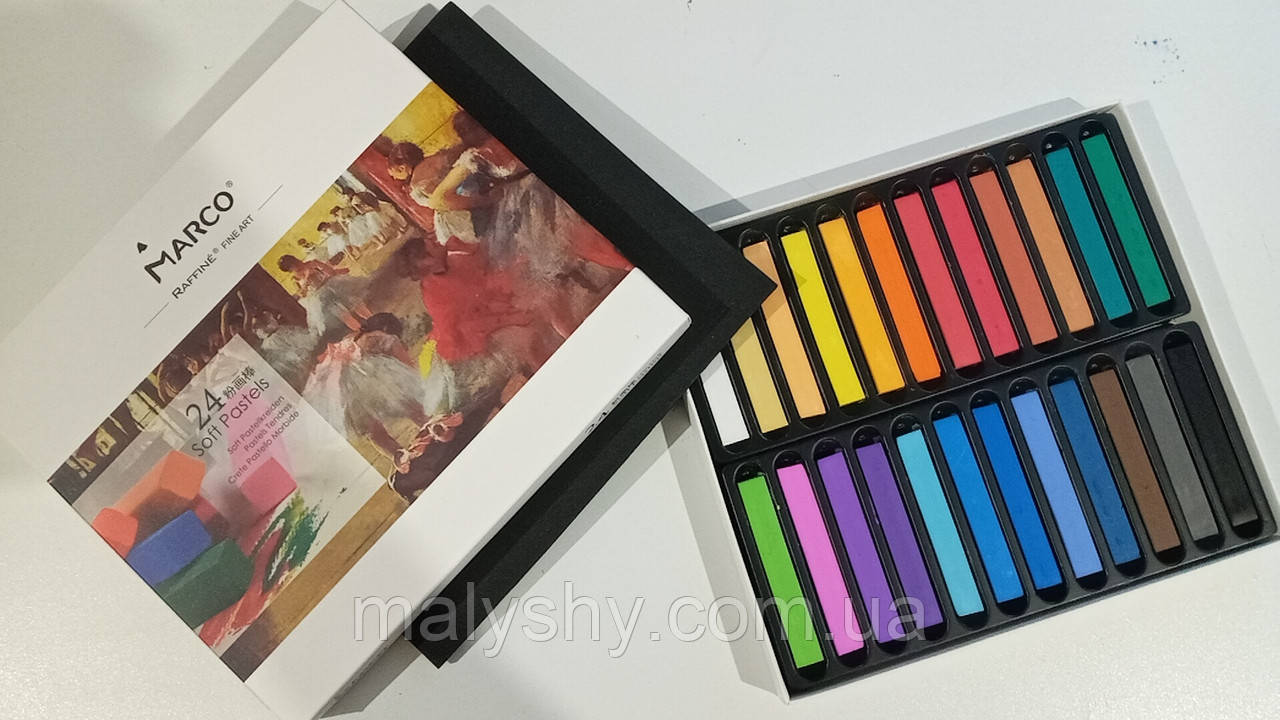 Пастель суха MARCO Raffine Fine Art (Soft Pastel) 24 кольори / 7300-24CB / м'яка художня пастель марко