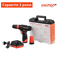 Акумуляторний дриль-шуруповерт Dnipro-M CD-12Q Kit + 2 батареї + зарядне + кейс