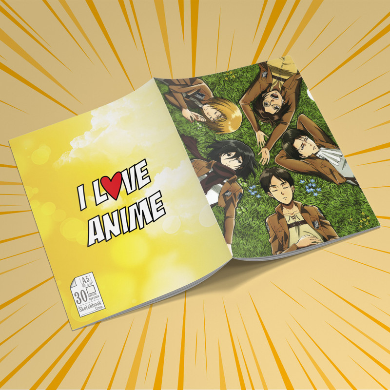 Скетчбук А5 кремові листи Attack on Titan 30 аркушів 008