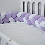 Бортик кіска у ліжко 60х120 см триколірний велюр., фото 6