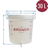 Ємність для бродіння 30 л із кришкою Browin