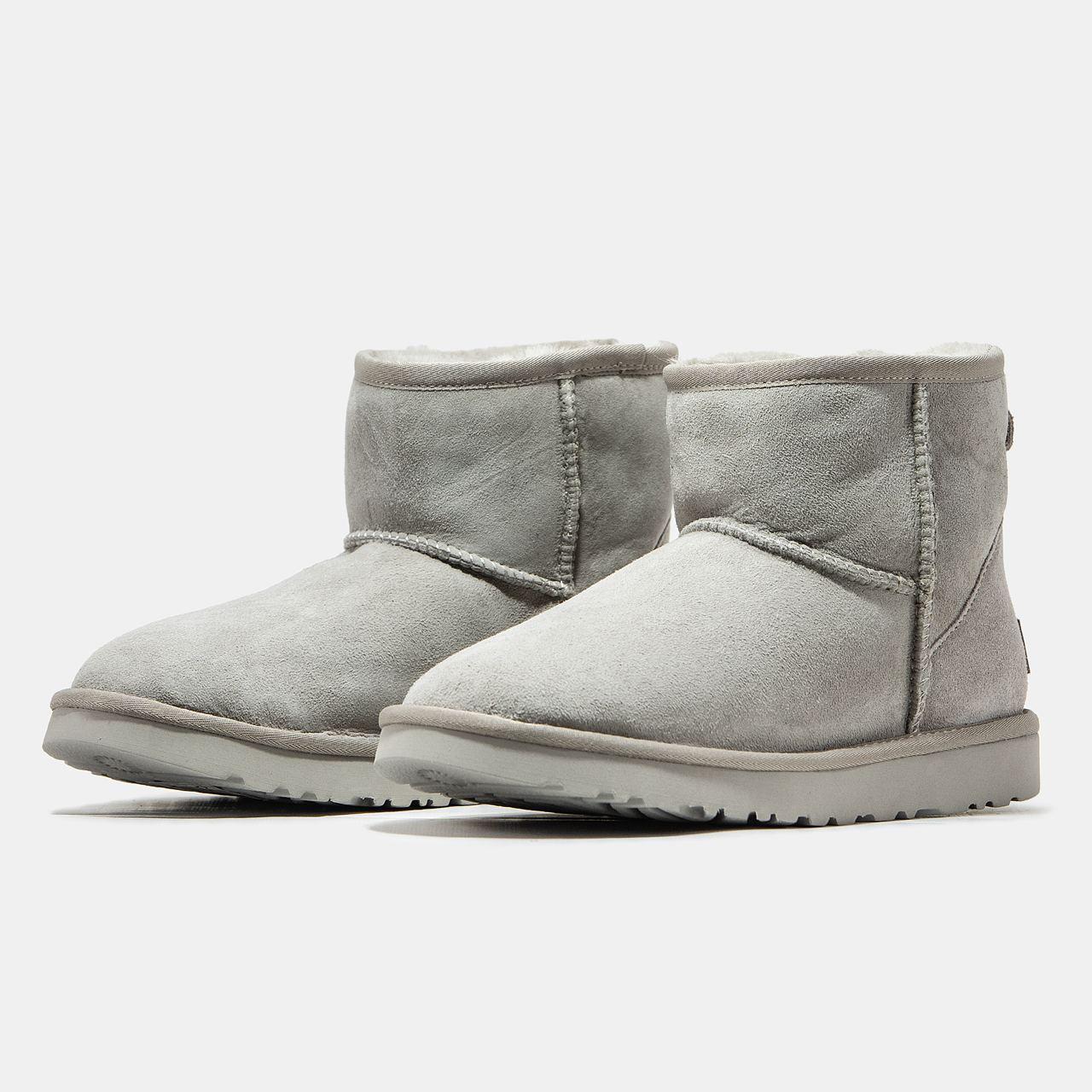 Уги жіночі Ugg Classic Mini Grey сірі замшеві короткі