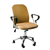 Чехол компьютерное кресло 50х60 раздельные трикотаж, чехол на офисный стул полиэстер фигурное Песочный
