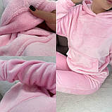 Жіночий теплий домашній махровий костюм-піжама з капюшоном, фото 9