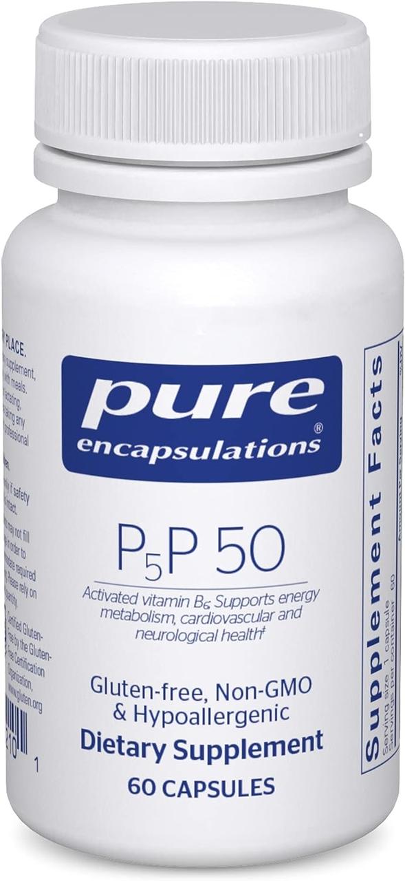 Pure Encapsulations P5P 50 activated vitamin B6 / Піридоксаль-5'-фосфат вітамін Б6 60 капсул, фото 1