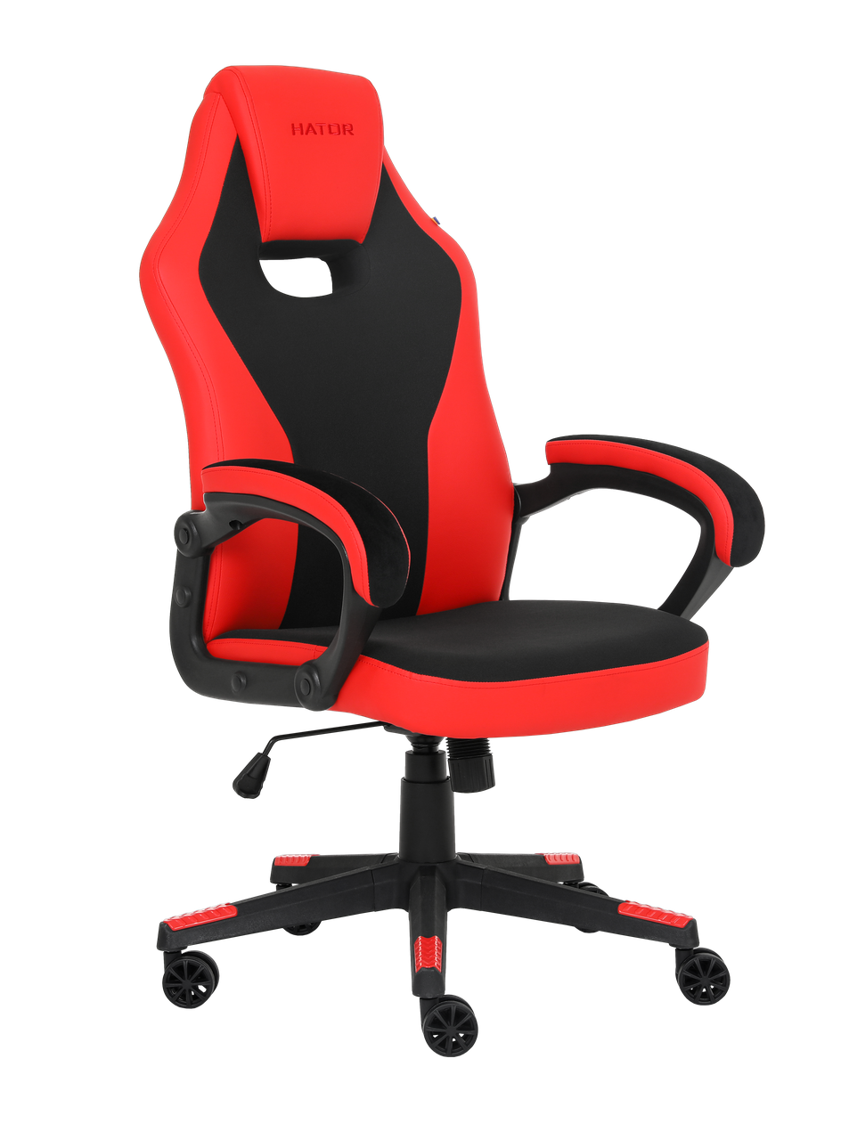 Геймерське крісло Flash Hator HTC-401 чорно-червоне ергономічне для роботи та ігор за комп'ютером, фото 1