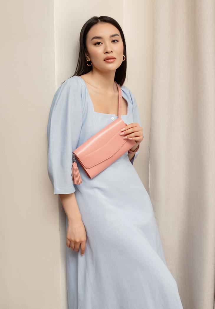 Шкіряна жіноча сумка «Еліс» рожева (BN-BAG-7-pink-peach)