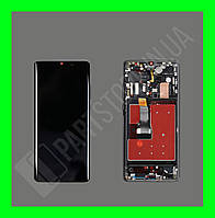 Дисплей Huawei P30 Pro с сенсором и рамкой, черный (OLED, оригинальные комплектующие)