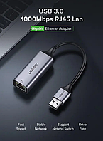 Сетевой адаптер для пк / Внешняя сетевая карта USB 3.0 Ugreen CM209 SCC