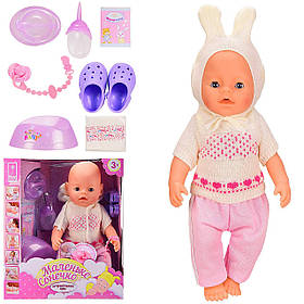 Пупс функціональний «Warm Baby» 10 функцій, їсть, ходить в туалет, горщик, з аксесуарами 42 см (WZJ 058 A-557)