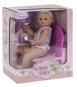 Пупс функціональний «Warm Baby» 9 функцій, лялька в одязі з аксесуарами, музичний унітаз, висота 40 см (WZJ 026 С-1)