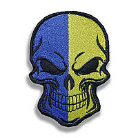 Тактичний шеврон череп жовто синій