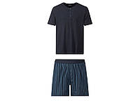 Піжама (футболка і шорти) для чоловіка Livergy 380052 S темно-синій