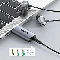 Внешняя звуковая карта Ugreen CM383 USB, 2 в 1, стереофоническая (поддерживает все ОС) 80864 SCC