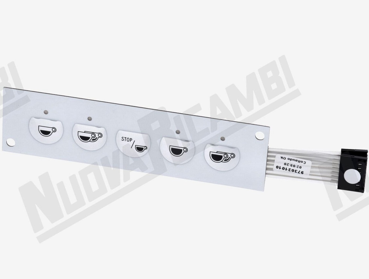 Мембрана сенсорної панелі на 5 кнопок - 4 діоди - для кавоварки CASADIO QUINDICI / FAEMA E98 R / CIMBALI M27 RE ( 973031010 )