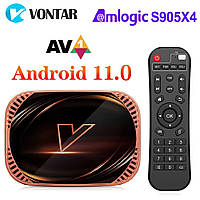 Андроид смарт ТВ приставка | ТВ бокс Vontar X4 4/32 Smart TV Amlogic S905X4 SCC