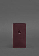 Шкіряний чохол для iPhone 12 Бордовий Crazy Horse