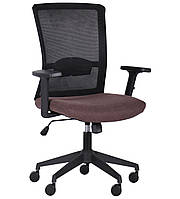 Комфортне офісне крісло для працівників Uran Black сидіння Сідней-26/ спинка Сітка SL-00 чорна AMF