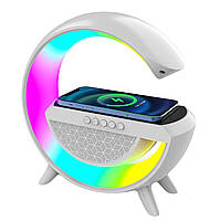 Настольная смарт лампа G-Smart Light BT2301 RGB с беспроводной зарядкой и Bluetooth колонкой 10W White