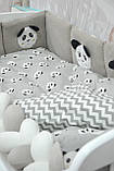 Постільний комплект Twins Panda на 7 предметів, grey, фото 3