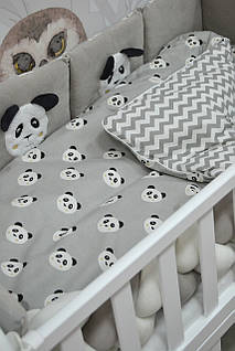 Постільний комплект Twins Panda на 7 предметів, grey