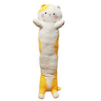 М'яка іграшка антистрес "Кіт батон" K15217, 90 см (Жовтий)