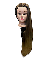 Навчальна манекен голова з довгим волоссям 75 см для причісок Балванка