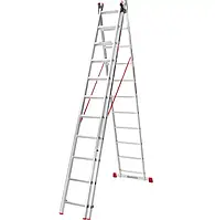 Лестница алюминиевая 3-х секционная Квітка PRO (3х11 ступеней) (110-9311)