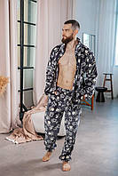 Пижама мужская теплая мягкий двухсторонний плюшик 46-48,50-52,54-56