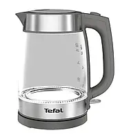 Електрочайник Tefal GLASS KETTLE, 1.7л, скло, метал+сірий