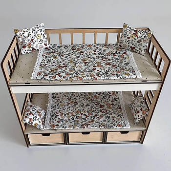 Комплект постільної білизни 8 од. у двох'ярусне ліжко Еко для Барбі NestWood