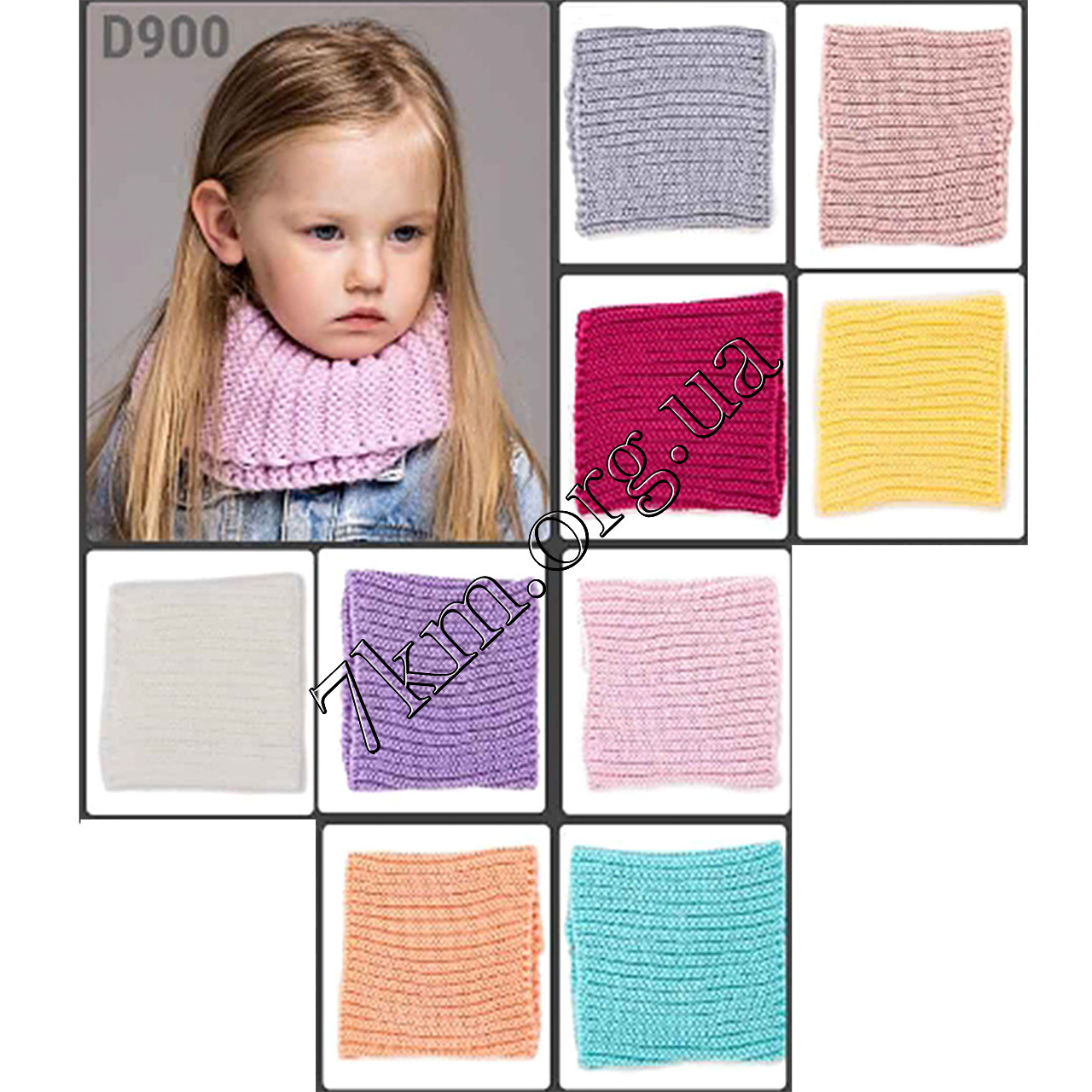 Шарф-снуд дитячий в'язаний для дівчаток Оптом D900, фото 1