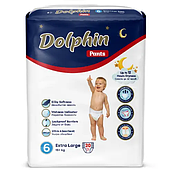 Підгузки-трусики дитячі Dolphin 6 Extra large 15+ кг 20 шт одноразові підгузки для дітей трусики для дітей