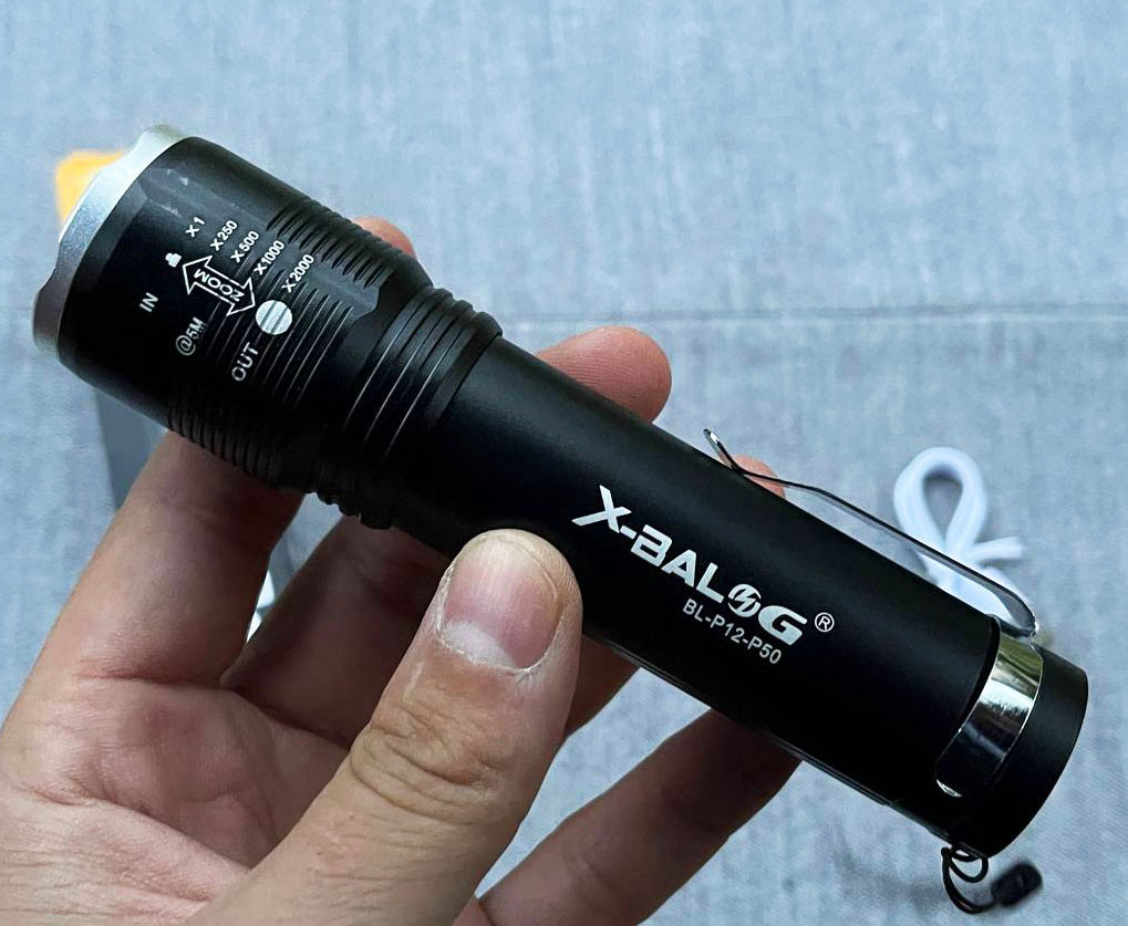 Ліхтар акумуляторний X-Balog BL-P12-P50 кишеньковий потужний ліхтарик ручний з боковим світлом СОВ