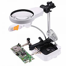 Тримач третя рука MG16129DC лупа, крокодили, LED-підсвітка