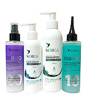 Набор для ухода за волосами Soika Pro 3 (Термозащита 200 мл. Бальзам-кондиционер 200 мл. Шампунь 300 мл. Вода)