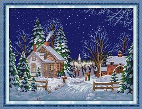 Набір для вишивання за нанесеною на канву схемою "Country walks ".AIDA 14CT printed , 54*41 см