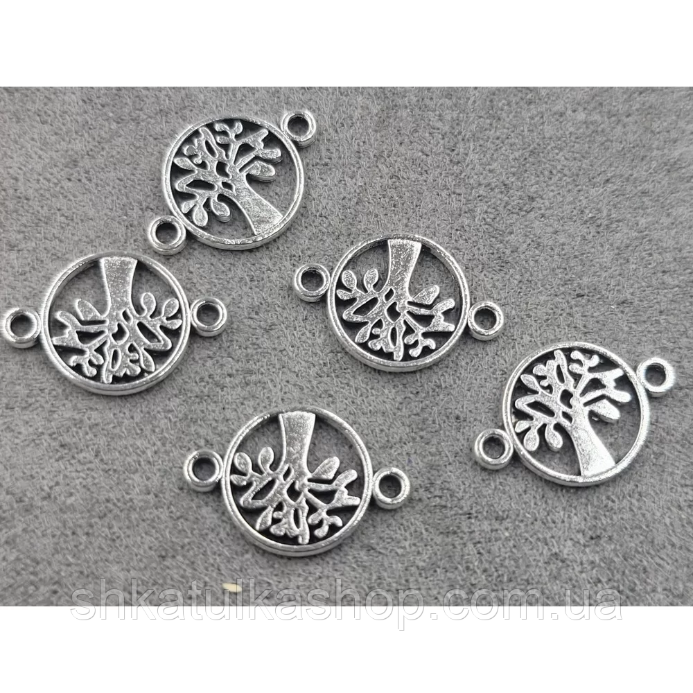 Конектор Дерево Життя для біжутерії металевий 12*18мм (37 шт), фото 1