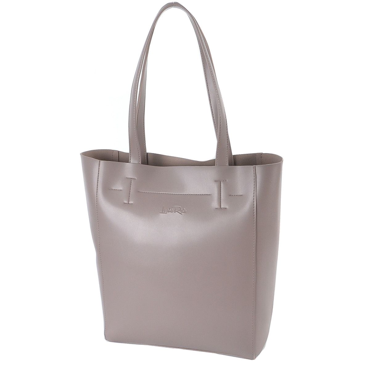 ДИМЧАТИЙ (темний беж) — фабрична сумка-шопер із простим кроєм і мінімальним оздобленням (Луцьк, 518)