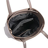 ДИМЧАТИЙ (темний беж) — фабрична сумка-шопер із простим кроєм і мінімальним оздобленням (Луцьк, 518), фото 3