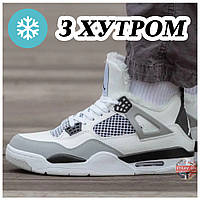 Мужские / женские зимние кроссовки Nike Air Jordan 4 Retro Military Black Winter Fur (Мех), найк аир джордан 4