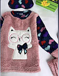 Дитяча тепла флісова піжама в Котик, фото 2