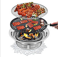 Великий Корейський вугільний гриль для барбекю з неіржавкої сталі з антипригарним покриттям ресторанний мангал