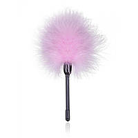Тиклер на короткой ручке, перо, розовый, 20 см Подарок ко дню Валентина