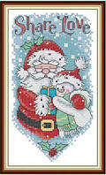 Набір для вишивання за нанесеною на канву схемою "Santa Claus Christmas". AIDA 14CT printed 20*14 см